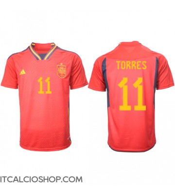 Spagna Ferran Torres #11 Prima Maglia Mondiali 2022 Manica Corta